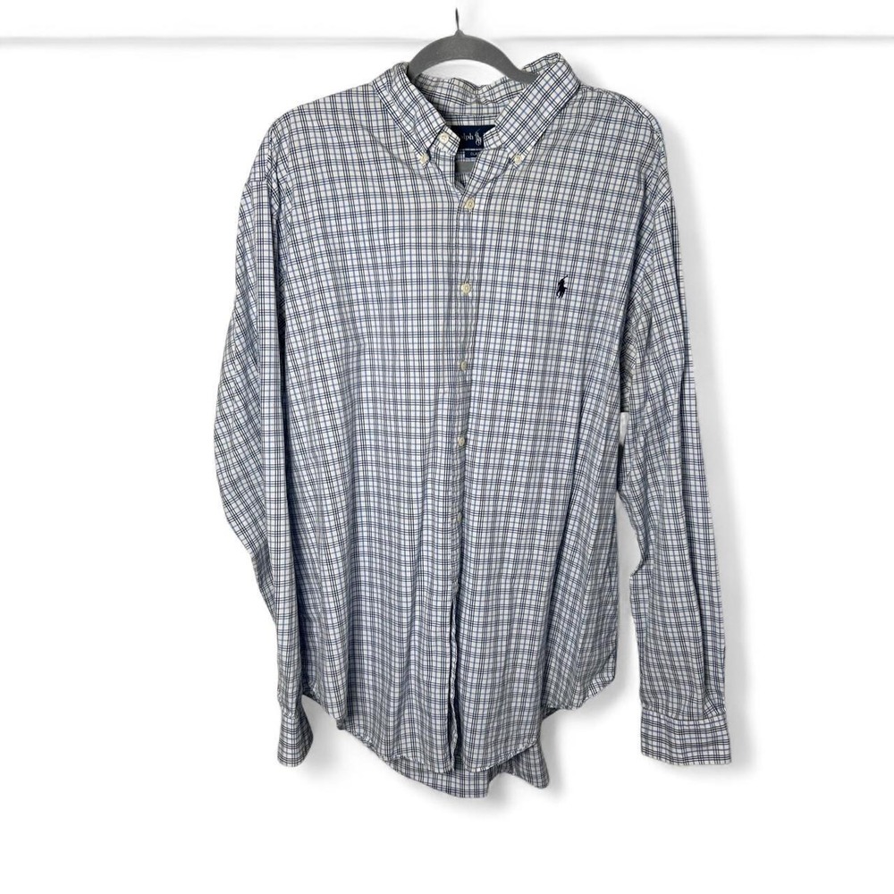 Ralph Lauren blue plaid button up shirt Size XXL #preppy #classic